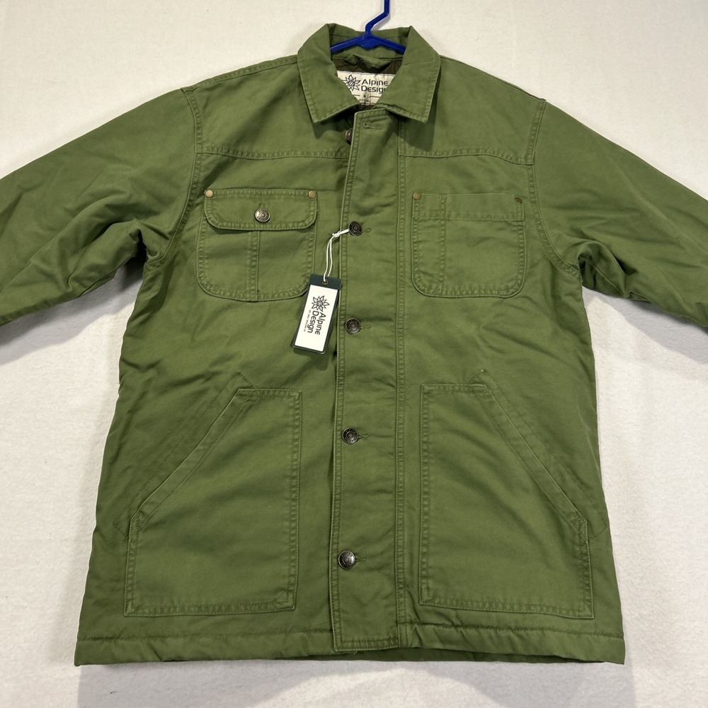 Alpine Design Womens Quilted Lined Chore Jacket Medium Lush Olive ADW24700